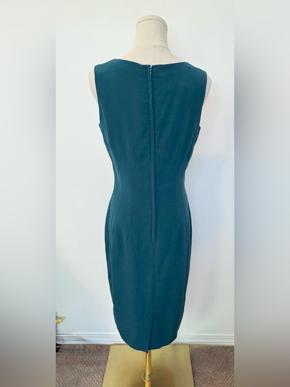 Hugo Buscati Teal Silk Sheath Dress - Picture 3 of 8